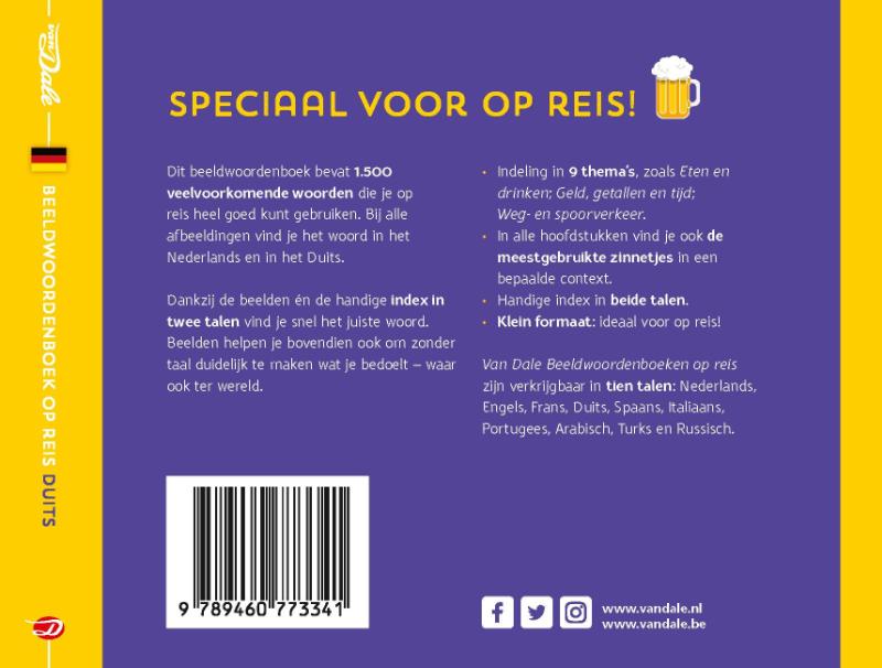 Achterzijde van het boek 'Van Dale Beeldwoorden op reis Duits'