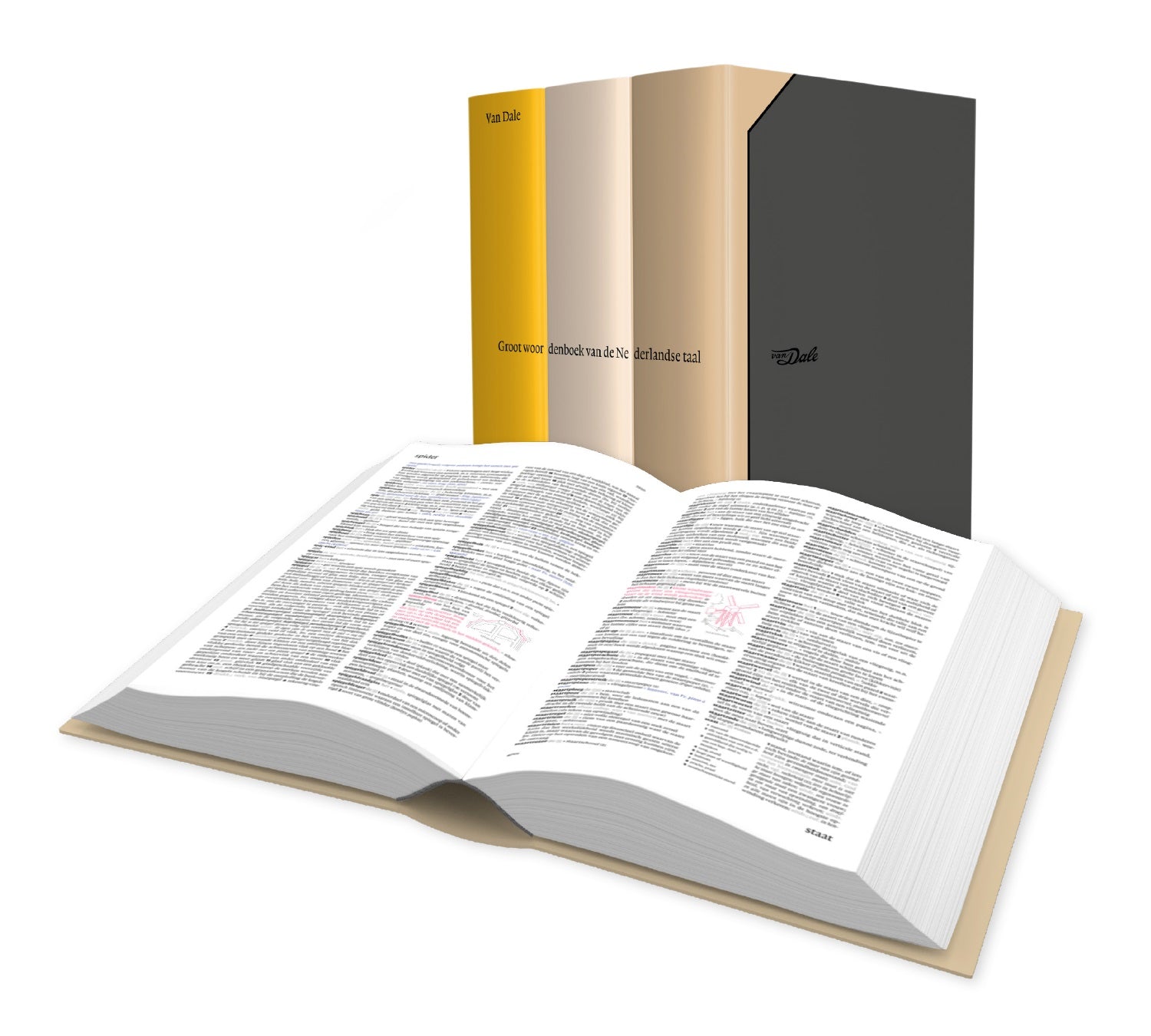 Afbeelding van een opengeslagen deel van het boek 'Dikke Van Dale | Van Dale Groot woordenboek van de Nederlandse taal'