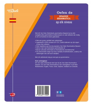 Achterzijde van het boek 'Van Dale Oefenboek grammatica Spaans'