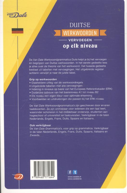 Achterzijde van het boek 'Van Dale Werkwoordgrammatica Duits'