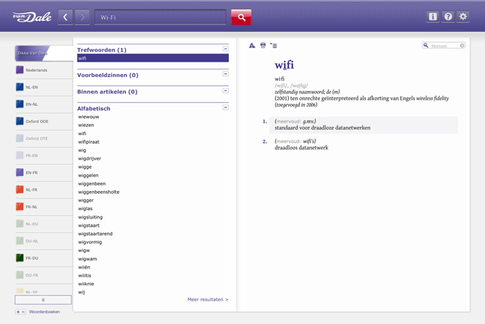 Van Dale Online wifi
