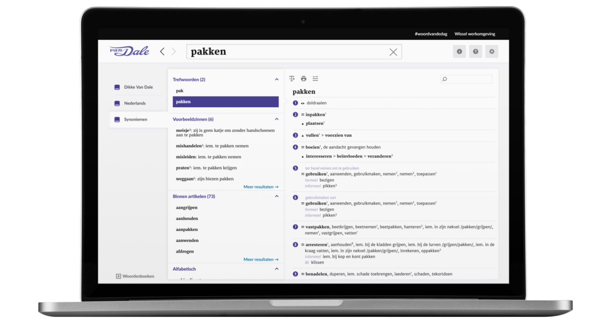 Van Dale Synoniemen Online - pakken